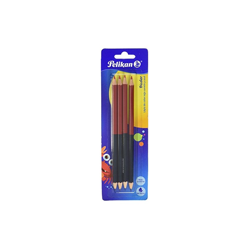 Tarjeta 4 lápices Bicolor Rojo/Azul