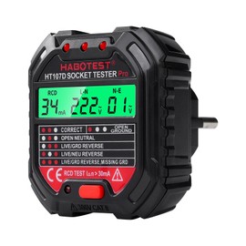 DEWIN Socket Tester Digital Circuit Breaker Detector Display Socket Tester Circuit Polarity Finder