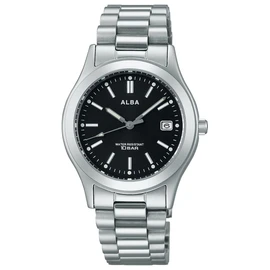 Seiko AQGK474 Men's Wristwatch, Alba, Standard Quartz, Silver, Silver, Bracelet Type