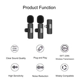 Lancoon 2 Stück Lavalier Mikrofon Kompatibel mit Android Laptop Kleines Ansteckmikrofon mit Plug and Play Rauschunterdrückung für Live Streaming Vlog Interview