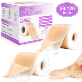 Silicone Scar Sheets,Silicone Scar Tape,Scar Tape For Surgical Scars,Silicone Scar Removal Strips For Surgical,C-Section,Tummy Tuck,Keloid Scars Keloid Bump Removal - Length: 1.5M (59 X 1.6 Inch)