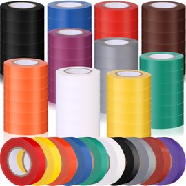 Qilery 60 Pack Electrical Tape Waterproof 3/4 in x 65 ft Electric Tape and Wire Tape for Any Weather Under 600V Home Outdoor Electric Insulating Wire Wrapping (Multi Colors)