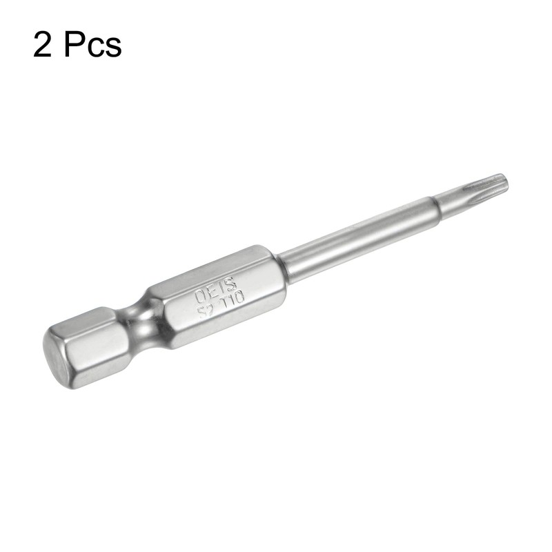 sourcing map 2pcs T10 Security Torx Bit 1/4" Hex Shank