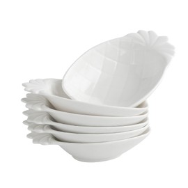 SumitlEyao 6pcs Pineapple Shaped Serving Trays, Fruit Shaped Bowl, Ceramic Dessert Plates, Pineapple Tableware, for Salad, Appetizer, Snack, Sushi - Home Decor Dish Wedding Birthday
