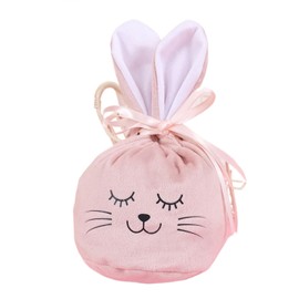 Ankelesz Easter Bunny Gift Bag, Rabbit Ear Bags Easter Goodie Bags Bunny Gift Pouches for Party Cookies Candy Decoration (Pink)