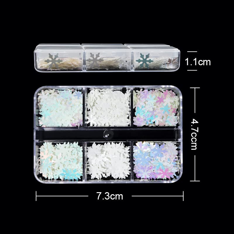 Christmas Snowflake Nail Art Decoration Winter Nail Sequins Flakes Decals