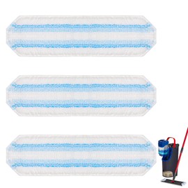 3 Pack Microfiber Mop Pads Replacements Compatible with H2prO Flat Mop System, Washable & Reusable Refills for Deep Floor Cleaning, Fits O Cedar/Vileda H2prO Model