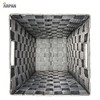 ARPAN Waste Paper Bin Grey Nylon Plastic Strong Square Storage