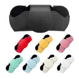 Ohleats Soporte para anteojos de sol para visera de coche, estuche de piel magnético para anteojos de coche, caja protectora de almacenamiento para anteojos de sol para visera de vehículo, accesorios