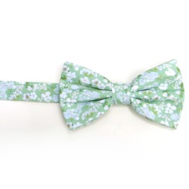 MACBANA Handmade Mens Cotton Floral Pre-tied Bowtie Flower Pattern Bow Tie for Wedding Groomsmen Party (Sage Green)