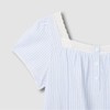 JAJU [JAJU] Women's Seersucker Shirring Short Sleeve Pajama Dress_Light Blue