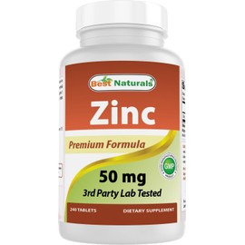 Best Naturals Zinc supplement as Zinc Gluconate 50mg 240 Tablets - Immune Support