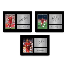 HWC Trading Dalglish, Gerrard & Van Dijk Gifts Printed Signed Autograph Photo for Football Fans and Fans - A4