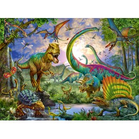 Ravensburger - Realm of The Giants - 200 Piece Jigsaw Puzzle - Stunning Dinosaur Imagery - T-Rex, Velociraptor & More - Premium Quality - Ideal Gift - Screen-Free Fun - MESH Accredited Kids Ages 8+