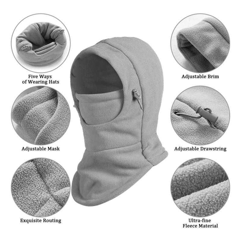 Gorro Polar De Invierno Con Pasamontañas Para Adultos