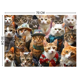Puzzle 1000 Pieces, Adult Puzzle, A Challenging Puzzle, Puzzle Games for the Whole Family, Gifts for Women, Gifts for Men, Theme: Fashion Cat Collection