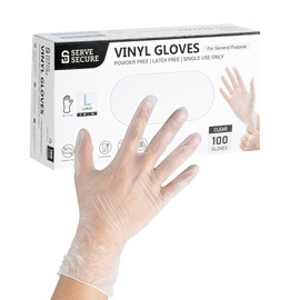 Restaurantware-Serve Secure Extra Large Gloves, 100 Disposable Gloves - Does Not Contain Powder And Latex, Multipurpose, Clear Vinyl Food Prep Gloves, Ideal For Cooking, Cleaning, And More