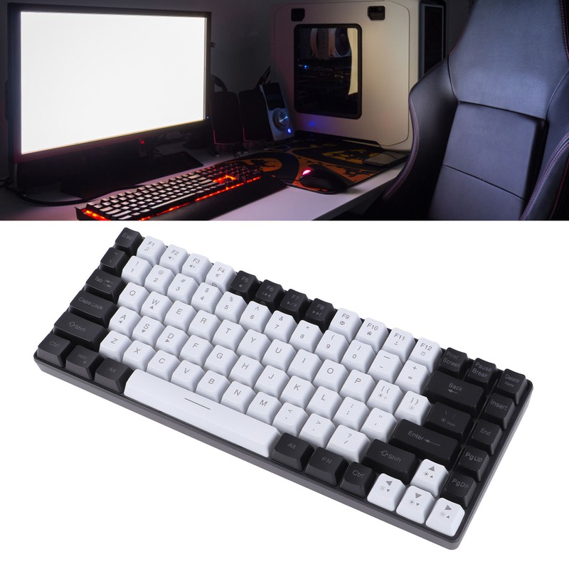 Gaming Keyboard Type C 84 Keys RGB Backlit Ergonomically Curved