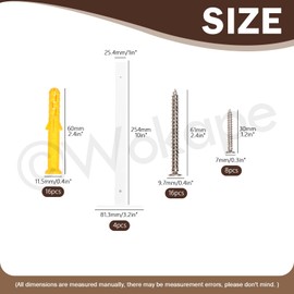 Wokape 4 Pack 10" White Steel Shelf Brackets Floating Shelf Bracket Wall Mounted Heavy Duty Floating Shelf Bracket Shelf Supports Decorative Shelving Powder Coated, Included Screws and Expansion Tubes