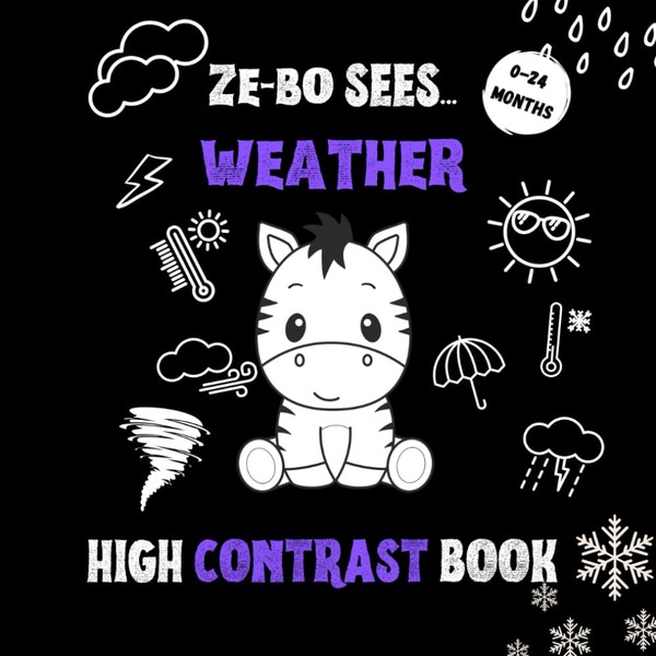 High contrast book ZE-BO sees...WEATHER: 14 first simple black and