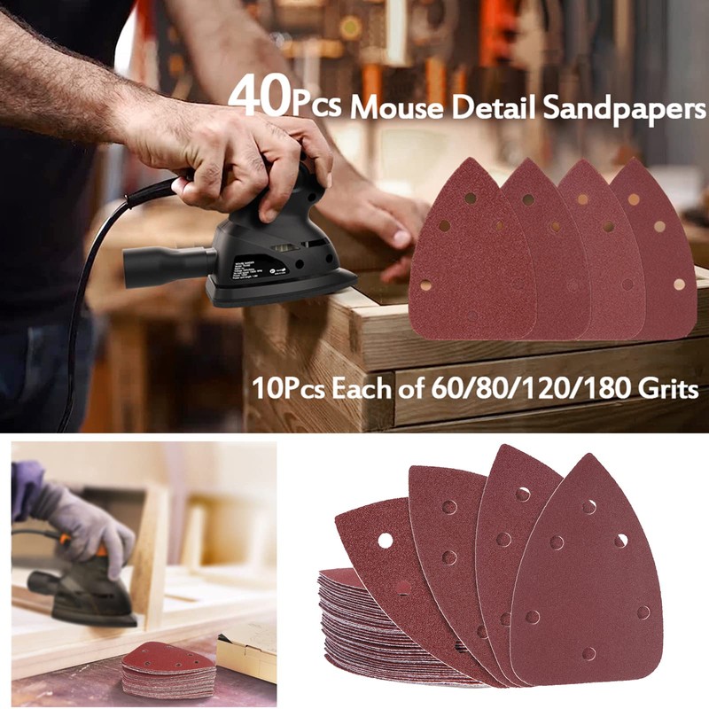 Detail Sanding Sheets Set Mouse Sandpaper 140mm x 100mm 6