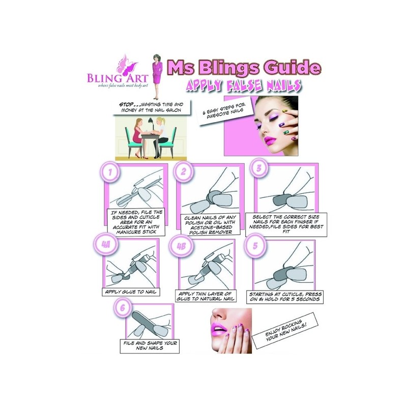 False Nails Bling Art Silver Gel Nails Stiletto Almond 24