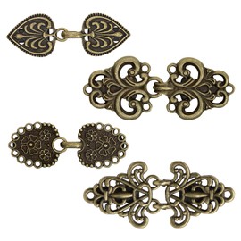 Sofevaim Vintage Sweater Shawl Clip 4 Pcs, Cloak Clasp Shirt Clips for Women Tops Cardigan Dress Waist Scarf, Tighten and Decorative Clothing for Halloween Cloak