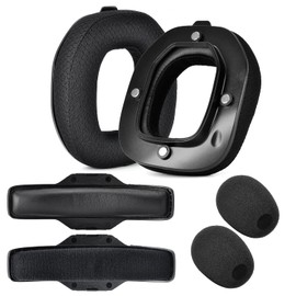 Yaowanguan A40 TR Ear Cushions - Replacement Earpads Headbands for ASTRO Gaming A40 TR Wired Gaming Headset,Microphone Foam,Ear Covers/Cups/Pads,A40 TR Accessories,Added Thickness(Black Fabric)