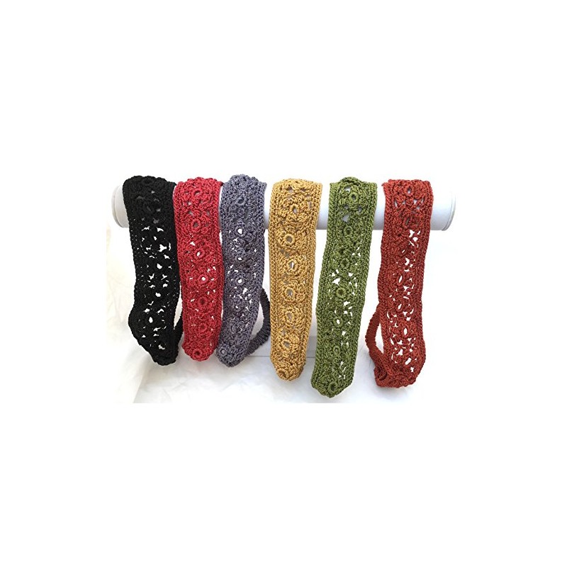 wardani, Crochet daisies Elastic Headband Basic (Berry-Red)