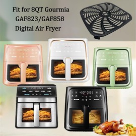 HEISENLIN 8QT Air Fryer Replacement Grill Grate for Gourmia GAF858 GAF823 Digital Air Fryers, Premium Grill Pan Crisper Plate Tray Rack Shelf Grid for Gourmia 8QT, Dishwasher Safe, Nonstick
