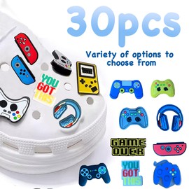 Leogony 30PCS Shoe Decoration for Crocs Charms Boys, Video Game Diy Accessories for Croc Shoes Kids Adults
