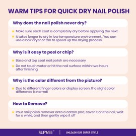 SUPWEE Sheer Nude Quick Dry Nail Polish, 16ml Ari Fast Dry Regular Nail Polish Lacquer High Glossy Fall Finger Nail Manicure DIY Nail Art Salon Gift for Women Girl