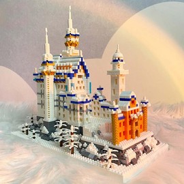 ENHANA World Famous Architecture Model Building Set Germany Swan Stone Castle Micro Building Blocks Set Creative Collection Building Toys for Adults and Kids 8-14+ (2800 Pieces)