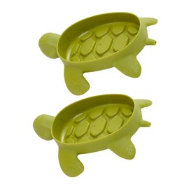COOLHIYA 2Pcs Tortoise Shaped Soap Dish Drainable Soap Holder for Kitchen Bathroom Sink Fun and Functional Soap Tray for Bar Soap and Sponges Cute Turtle Design