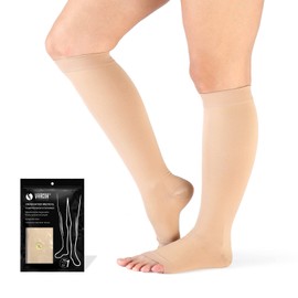 VARCOH Compression Stockings Women's Wide Plus Size (S-4XL) Compression Stockings Men, Knee High, Open Toe, Class 2 - Extra Large Sizes for Optimal Fit and Comfort for Varicose Veins