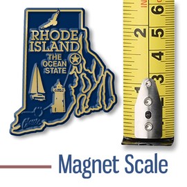 Rhode Island Small State Magnet by Classic Magnets, 1.9" x 2.2", Collectible Souvenirs Made in The USA