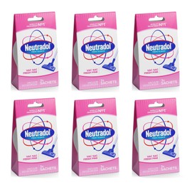 Neutradol Fresh Pink Vac Sacs Deodorizer - Pack of 6 - (Total 18 Sachets) - Vacuum Hoover Air Freshener - Eliminates Odours For Cooking, Smoking, Pet, Waste (Fresh)