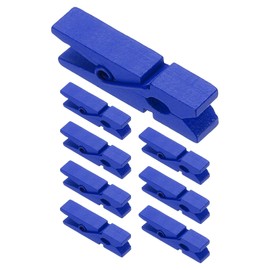 PATIKIL 1.4" Wooden Colored Clothes Pins, 100Pcs Mini Colorful Wooden Clothes Clips Strong Grip Photo Clips for Pictures Hanging Clothes Decorative Crafts, Sapphire