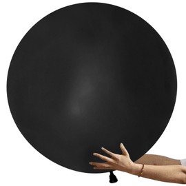 6pcs Extra Large Balloons for Garland 36 Inch Big Balloons White Black Giant Balloons 36-inch Round Balloons Black White Large Balloons for Birthdays Festivals Wedding Event Decorations (Black)