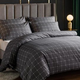 lazzaro home feel the difference Lazzaro Double Duvet Set - Premium Microfiber Reversible Double Duvet Cover (200 x 200 cm) 3 PCs - Ultrasoft Hypoallergenic Luxury Quilt Cover Bedding Sets with Zipper Closure