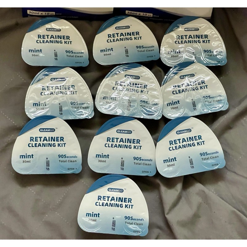 GLEAMCO (3) GLEAMGO RETAINER CLEANING KIT - 30ml x 10