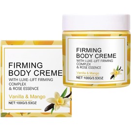 Body Cream with Vanilla & Mango Rose Essence, Vanilla Body Butter Nourishes & Smooths Skin, Lightweight Moisturizer, Hydrated Skin For Men And Women(3.53Oz/Pcs）