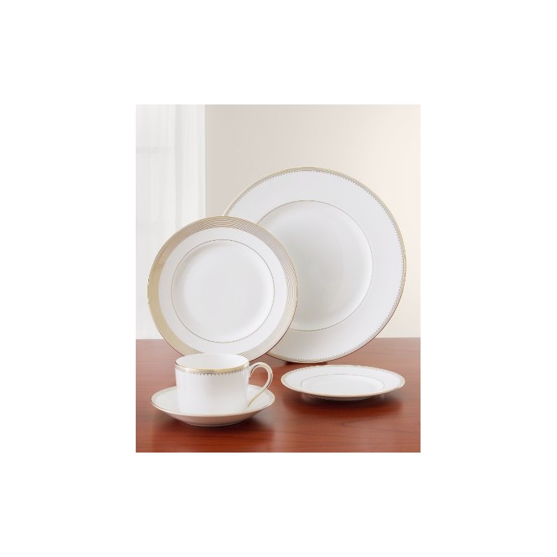 Wedgwood Vera Wang Golden Grosgrain Rim Soup, 9", Gold