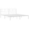 vidaXL King Metal Bed Frame with Headboard and Stable Slats,