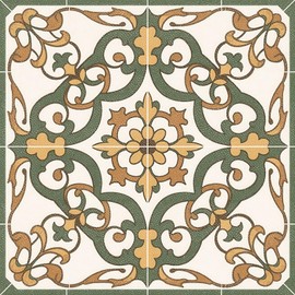 HOMETITUTE 10PCS 12x12 Inch Vintage Baroque Scroll Pattern Floor Tiles Peel and Stick Removable Self Adhesive DIY Vinyl Flooring Stickers for Kitchen Bathroom Living Room Entryway Home Decor