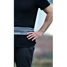 TIGEAR Running Belt, Water Resistant Fanny Pack for Gym, Waist Pack with Phone Pocket for Marathon, Hiking, Cycling and Travel, gray