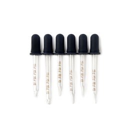 Vivaplex, 6, Graduated, 1 ml Glass Eye Droppers. Assorted Pack of Long and Short, Straight tip, Bent tip, and Round tip Calibrated Pipettes.