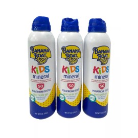 Banana Boat Kids Mineral Sunscreen Spray, 5 oz SPF 50,  EXP 12/25, 1 or 3 Pack - 3 Cans