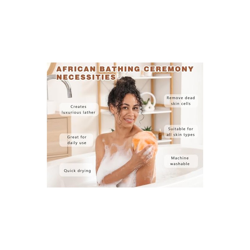 2 Pack African Net Sponge Exfoliating Body Scrubber Bath Sponge