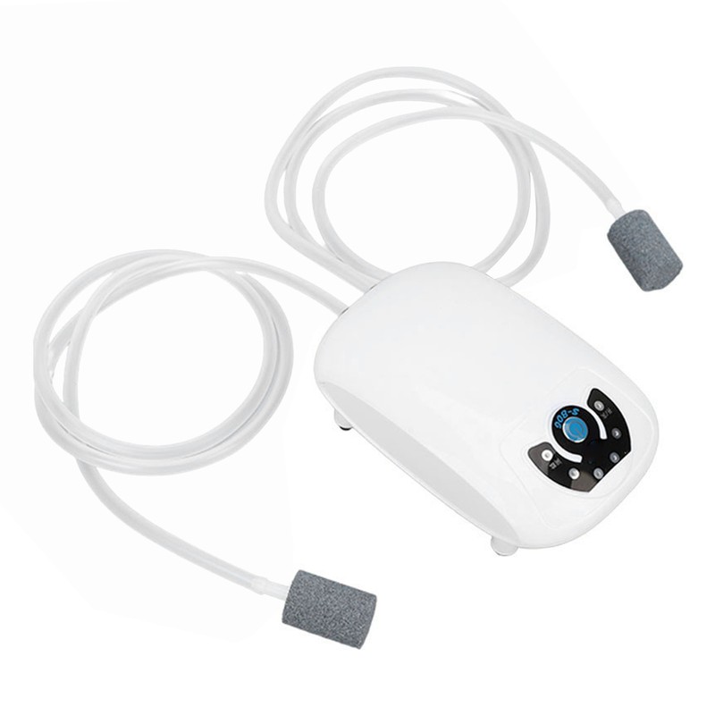Aquarium Oxygen Pump Silent 2 Outlets Small Portable Fish Tank
